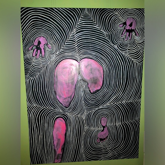 4 feet x 3 feet sexy bum abstract art glows in the dark! - Picture 1 of 4